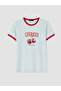 Blue Crew Neck Printed Women's T-Shirt - 8