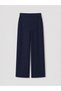 Lcwaikiki Classic Navy Blue Elastic Waist Wide Leg Women's Trousers - 4