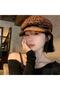 Women's Leopard Pattern Sailor Hat Newsboy Cap Baker Boy Hat Vintage Retro Autumn Winter Hat - 2