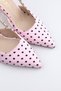 Women's Powder Pink Polka Dot Pointed Toe Stiletto Heeled Shoes 9 cm Heel New Season - 3