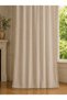 Milky Brown Linen Tasseled Vintage Background Curtain - with Cornice, 100% Natural, with Laces as a Gift - Without Pleats