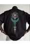 Men's Creative Green Bird Printed Crew Neck T-Shirt