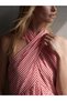 Rmz Gi̇yi̇m Farkiyla Halter Roba Collar Striped Waist-Slit Dress - 3