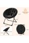 Folding Saucer Chair - Faux Fur Soft and Comfortable - Ideal for Bedroom, Living Room, Dormitory - Sturdy Frame - Suitable for Adults, Teens and Children - 3