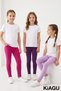Girls' 3-Pack Plain & Cotton Leggings Set - Casual Long Leggings - 4