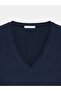 32847 Lyocell Blended V-Neck T-Shirt-Dark Blue - 7