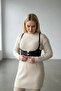 Plus Size Black Women's Belt Leather Harness Detailed Stylish Body Accessory - 3