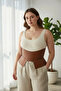 Plus Size Tan Women's Belt Corset Style Wide Waist Shaper - 3