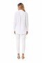 Women's White Long Sleeve Shirt with Text Detail - 3