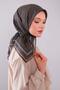 Silk Cotton Scarf with Oil Green Border Motif - 3