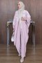 Women's Tulle Floral Embroidered Linen Bat Sleeve Suit
