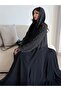 Polka Dot Lace Trim Abaya Set (With Matching Headscarf) - 2