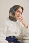 Twill Silk Scarf Belt Pattern Indigo-Green 90X90