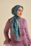Tivil Silk Scarf Ist 11504- 19 Oil Green-Turquoise Ethnic Pattern - 3