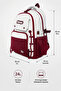 Burgundy Unisex School Backpack with Accessories Primary School - Middle School - High School - 5