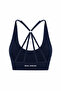 Women's Sports Bra with Cross Back and Adjustable Straps - Navy Blue - 7