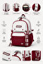 Burgundy Unisex School Backpack with Accessories Primary School - Middle School - High School - 4