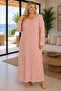 Women's Long Sleeve Floral Pattern Plus Size 100% Cotton Ankle Length Nightgown - 2