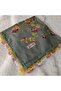 Handmade Needlework Writing, Scarf, Yemeni, Mevlit Cover, Head Cover, 4 Sides Embroidered, 100% Cotton, 100*100cm - 2