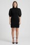 Women Knitted Mini Dress, Black - 2