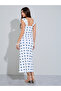 White Polka Dot Sleeveless Maxi Dress - 5