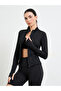 Black Basic Thumbhole Detail Zip Up Jacket - 3