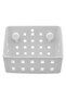 Wall Mounted Storage Basket, White, Plastic, Perforated Design, Suction Cup Installation, Bathroom Organizer - 5