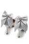 Women's Stoned Bow Detailed Ankle Strap Stiletto Pointed Toe Thin Heeled Evening Dress Shoes - 3