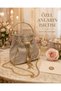 Women's Silvery Bucket Model Metal Handle Chain Strap Evening Dress Wedding Engagement Event Bag - 2