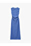 X Şahika Ercümen - Sleeveless Crew Neck Long Dress with Accessories and Back Detail