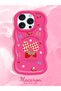 iPhone 16 Pro Max Compatible Case with Camera Protection Red Silicone Couple Phone Case Strawberry Pattern - 2