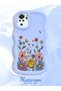 Poco M5S Compatible Case Camera Protector Blue Silicone Couple Phone Case Floral Pattern - 2