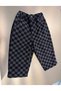Unisex Kids' Checkered Denim Trousers - Elastic Waist Comfortable Fit Casual Cotton Pants - 3
