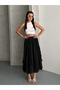 Women's Layered Chiffon Maxi Skirt High Waist Flight Flight Summer Long Skirt - 5