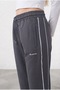 Women's Smoked Plain Leg Comfortable Fit Combed Cotton Side Piping Zipper Pocket Sweatpants - 4