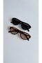 Hera- Set of 2 Women's Sunglasses Together 1 Leopard Nude 1 Black Uv400 Sun Protection Case and Cloth Gift - 4