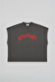 Nightmare Printed Oversize Worker Boxy Fit Sleeveless Crew Neck T-Shirt - 4