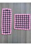Hand Knitted 2-Piece Bath Washcloth Set - Dowry Style Long and Square Washcloth Set Pink Gray