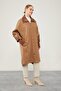 Brown Zipper Detailed Faux Leather Coat - 3