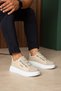 Banded Suede Detailed Men's Sports Shoes Beige - 2