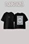 Rug Persian Design Back Printed Cotton Black Oversize T-Shirt