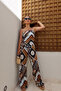 Geometric Pattern Blouse and Pants Set - 7