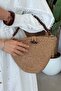 Piccolo Handmade Beaded Dty Straw Bag Camel - 4
