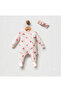 100% Organic Cherry Patterned Booties Bandana Jumpsuit