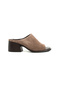 Damian Women's Genuine Leather Suede Block Heeled Comfortable Brown Slippers - 6