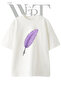 Quill Pen Design Printed Unisex White Oversize T-Shirt