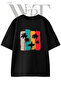 Surfer Surfboard Design Printed Unisex Black Oversize T-Shirt