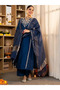Jalpa Blue Embroidered Silk Suit Set - ALV2167-Jalpa Blue-Size-M-38-Inches - 5