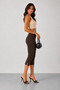 Women's High Waist Stretchy Elastic Waist Slit Slim Fit Capri Pants - 5