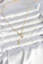 Brass Gold Color Zircon Stone Minimal Dangle Pole Star Model Women's Necklace - Ebj260725W44319 - 2
